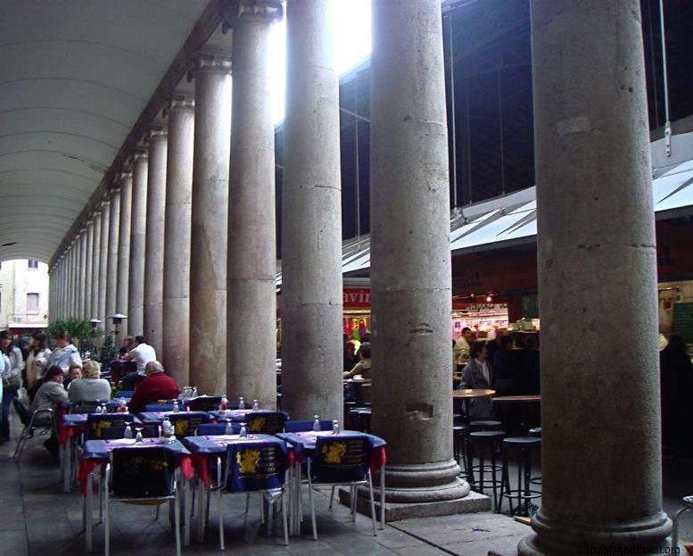 columnata, terraza, boquería, rambla