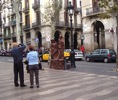 pareja estatuas viviente, la rambla