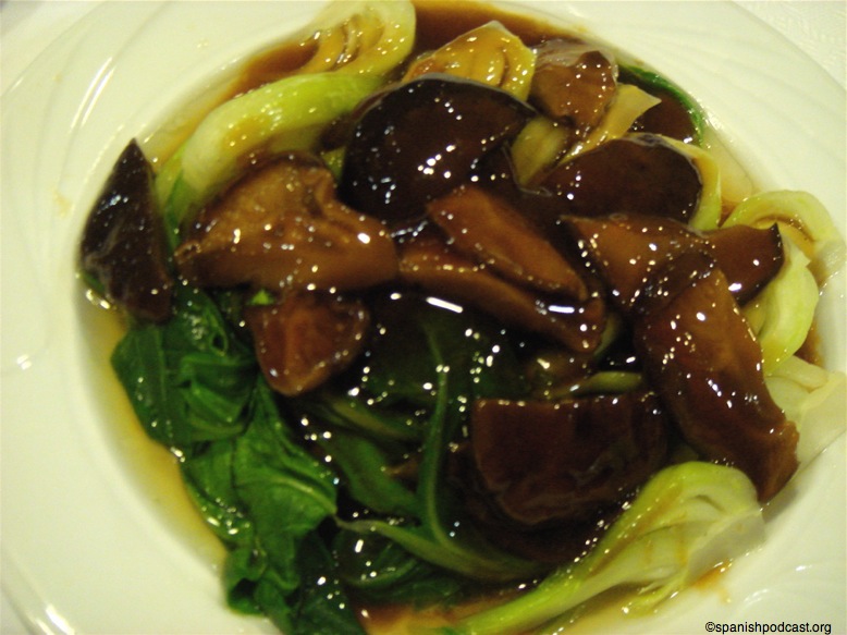 Verduras con setas chinas